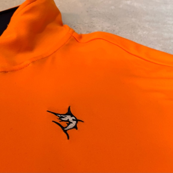 White Water Pullover Mens XXL Orange 1/4 Mock Neck Fishing Performance - Picture 4 of 11